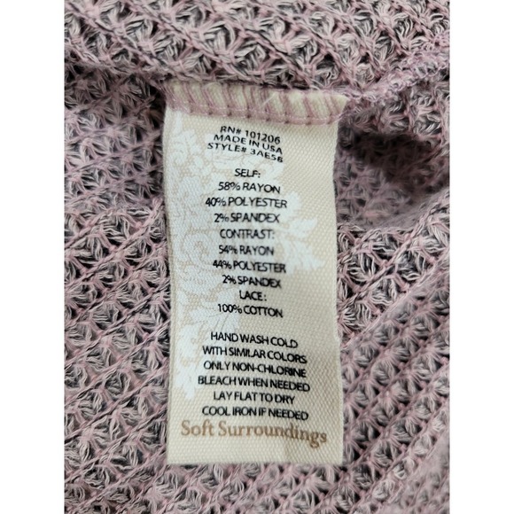 Soft Surroundings Bailey Waffle Knit Thermal Long Sleeve Pullover Tunic Size L - Picture 11 of 11